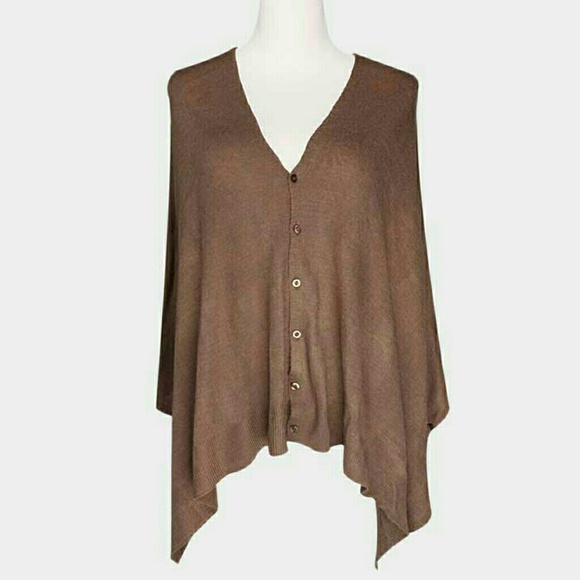 V Neck Button Poncho - Picture 5 of 5